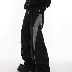 Customized <b>Mens</b> Oversized Nylon Tracksuit <b>Reflective</b> Windproof Jogging <b>Jacket</b> and Sweatpants 2 Piece Windbreaker Tracksuit Sets - Product Image 3