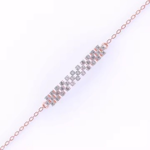 Round Shape Diamond Tennis Bracelet Minimalist White Gold Stackable Bracelet Romantic Anniversary Gift for Wife for Parties - Product Image 3