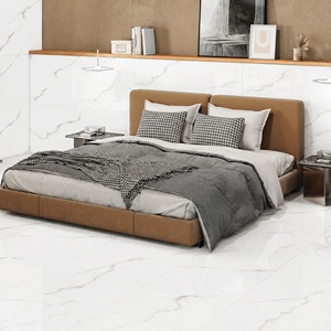 Carreaux de porcelaine brillants Venato Snow 600x1200 antidérapants modernes pour usage intérieur dans la chambre, le salon, la villa, l'hôtel, le centre commercial - Product Image 1