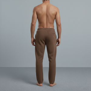2026 New Men's <b>Brown</b> Cotton Sweatpants Elastic Waist Heat Transfer Printed Logo Right Leg Casual <b>Jogger</b> Pants Autumn Wear - Product Image 2