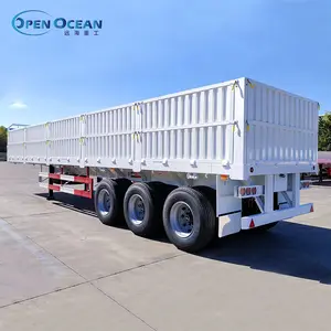 3 essieux 50ton Cargo Transport Semi Truck Trailer Box Trailer High Closed Side Wall Cargo Trailer