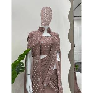 Vestidos de noche listos para usar de diseñador Ropa de fiesta Lehenga Saree Aspecto elegante y elegante - Product Image 3
