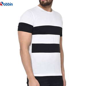 Camiseta Personalizable de Alta Calidad, Estilo Urbano, Casual, con Rayas, Manga Corta, para Hombre, Nuevo Estilo, a la Moda - Product Image 1