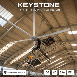 Keystone HVLS Ceiling Fan Livestock Air Circulation Cooling Fan for <b>Cow</b> Resting Area & Dairy Barn Heat Stress Reduction - Product Image 1