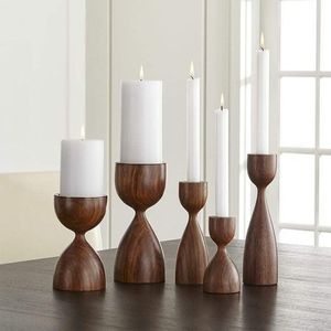 Portavelas de Madera Premium, Artesanía para Decoración Moderna de Apartamentos, Adorno Artístico para Interiores, Estilo Decorativo para el Hogar - Product Image 5