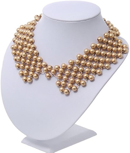 Increíble Collar de Perlas Doradas, Collar de Moda con Cuentas, Collar Hecho a Mano con Dijes, Diseño de Tendencia - Product Image 1