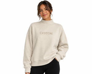 Sudadera de Algodón Grueso para Mujer, Estilo Francés, Personalizable (OEM), con Cuello Redondo, Contraste de Color en la Parte Delantera, Resistente al Agua y Transpirable - Product Image 1