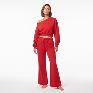 Wholesale High Quality Women's Two Piece Set Crop Top Full Sleeves Hoodie And Wide Leg Jogger Custom Embroidered Logo - Product Image 6