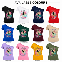 T-shirt asymétrique à manches courtes et épaule unique pour femme, coupe ajustée, respirant, 100 % coton, personnalisé, de haute qualité, collection Printemps