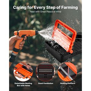 Cajas de Nidificación para Gallinas de 8 Compartimentos y 2 Niveles con Tapas Protectoras, Caja de Nidificación Metálica con Ruedas para la Recolección de Huevos para Animales - Product Image 2