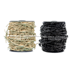 Reliance Leather Cord Handmade Round Barbed Wire Fencing Charm Necklace Jewelry Findings DIY Craft - Product Image 5