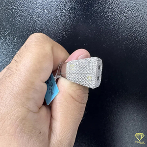 Luxury Letter B Moissanite Diamond <b>Ring</b> For <b>Men</b> White Gold Hip Hop Iced Out Jewelry - Product Image 2