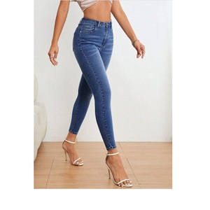 Pantalones vaqueros de mezclilla informales elásticos de cintura alta para mujer, pantalones pitillo transpirables ecológicos rectos con ajuste Regular, proveedor BD - Product Image 5