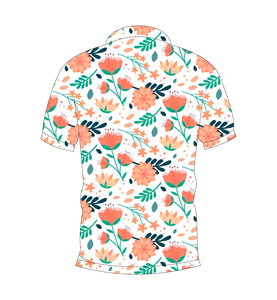 Polo con estampado floral de melocotón blanco para hombre, camiseta de golf informal de manga corta a la moda de verano - Product Image 2
