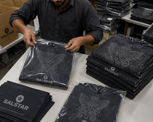เสื้อยืดแฟชั่นสีดำทรงโอเวอร์ไซส์ผ้าคอตตอนหนานุ่ม พิมพ์ลายกราฟิกประดับคริสตัลแบบ Acid Wash ขายส่ง รับสกรีนโลโก้ - Product Image 5