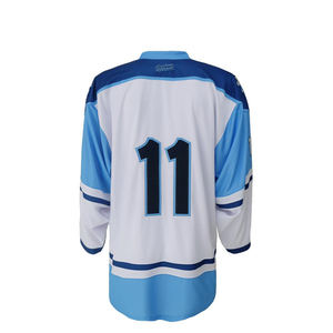 Maillot de hockey sur glace unisexe personnalisé de haute qualité, pull de sport avec lettres et numéros brodés, 100 % polyester, impression par transfert thermique rapide - Product Image 2