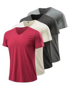 T-shirt en coton de haute qualité personnalisé pour hommes, t-shirt à col en V lourd vierge, t-shirts pour hommes, fabrication au Bangladesh - Product Image 3