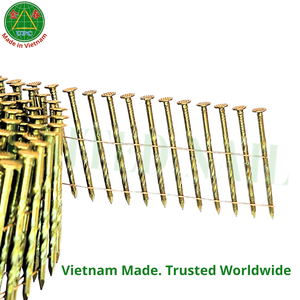 ตะปูเหล็กม้วนอุตสาหกรรม 15 องศา ขนาด 1-3/4 นิ้ว x 0.086 นิ้ว ชุบสังกะสีเหลืองโครเมต ก้านเรียบ 9000 ชิ้น โรงงานเวียดนาม - Product Image 2