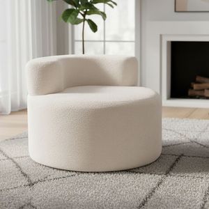 Poltrona Singola a Forma di Luna in Morbido Pile Teddy per Soggiorno - Product Image 2