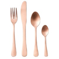 Ensemble de cuillères en acier inoxydable, 4 pièces, plaqué or rose, passe au lave-vaisselle, écologique, pour la cuisine, le restaurant, la maison, les fêtes