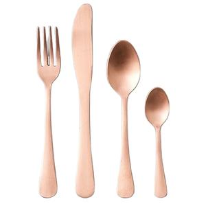 Ensemble de 4 couverts en acier inoxydable avec utilisation en plaqué or rose pour la cuisine, le restaurant et la maison - Product Image 1
