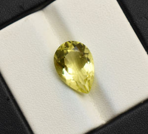 พลอยเลมอนควอตซ์ธรรมชาติ สีเหลือง ขนาด 14x9.5 มม. รูปทรงลูกแพร์ สำหรับทำเครื่องประดับ พลอยหลวม 4.40 กะรัต - Product Image 6