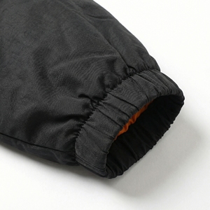 Black Hooded Utility <b>Jacket</b> with Orange Quilted Lining | Lightweight Weather Resistant <b>Parka</b> | OEM Private Label Supplier - Product Image 5