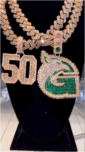 Collier tendance en alliage plaqué or 18 carats, motif géométrique dauphin et faucon, style hip-hop cubain, idéal pour les fêtes - Vente en gros - Product Image 6