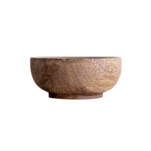 Tazón Decorativo de Madera de Mango Sólido, Tazón Redondo para Mezclar con Diseño de Líneas Blancas Paralelas, Vajilla Artesanal - Product Image 2