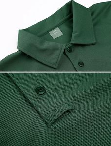 Polo de Manga Corta para Hombre, Color Verde Oscuro, Diseño Casual Transpirable, Corte Regular, Color Sólido, Tejido de Piqué, Camisa de Golf - Product Image 2