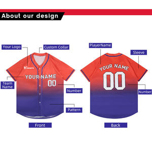 Maillot de baseball personnalisé en gros pour hommes, chemise de sport pour club scolaire, uniforme d'équipe sublimé et brodé - Product Image 3