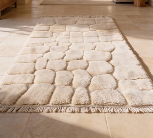 Alfombra Beni Ourain Marroquí Hecha a Mano, Alfombra Berberista de Lana, Alfombra de Lujo Beni Ourain Berberista Marroquí, Alfombra de Lana de Pelo Largo - Product Image 4