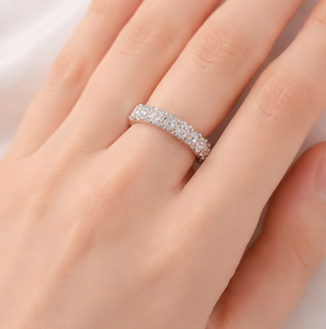 Anillo de Compromiso de Lujo Unisex de Alta Gama, con Diamante Natural Blanco de Color D, Chapado en Oro y Plata, Personalizable - Product Image 5