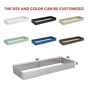 Wholesale ODM Rectangle Raised Garden Bed Galvanized Metal Corrugated Steel <b>Planter</b> <b>Box</b> Weather Resistant for Growing GB005 - Product Image 2
