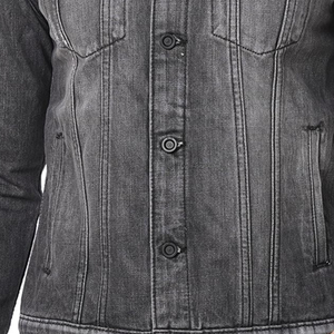 High Street Men's Comfortable Solid Color <b>Denim</b> <b>Jackets</b> for Winter Custom Logo Printing High Quality OEM Service - Product Image 4