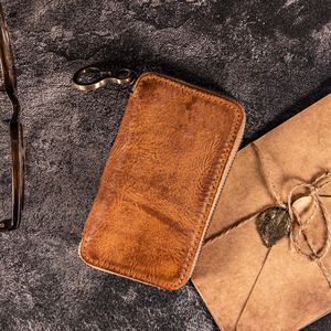 Luxury leather key holder <b>wallet</b> featuring RFID protection and durable full grain leather construction in wholesale price - Product Image 4