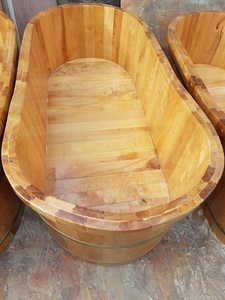 [HAUTE QUALITÉ] |   Baignoire ronde en bois de type Ouroko, bain japonais en forme de baril pour une relaxation profonde, de Blue Lotus Vietnam - Product Image 3