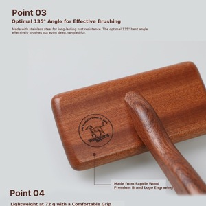 Brosse lissante en bois pour animaux de compagnie, innovante pour le toilettage, outils de toilettage en bois, pour l'élimination douce des poils et la réduction de la chute des poils - Product Image 6