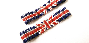 Bijoux unisexes tendance avec broderie de perles de rocaille en polyester faite à la main, motif drapeau américain, design personnalisé, idéal pour les cadeaux - Product Image 4