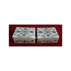 Diseño elegante, forma Rectangular, multicolor, mármol blanco, madre de perla, trabajo de incrustaciones, diseño hecho a mano, cajas de joyería, uso de regalo - Product Image 6