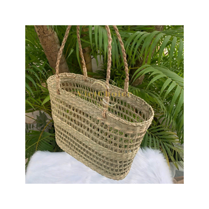 Summer Beach <b>Bag</b> Handmade Seagrass Tote <b>Bag</b> from Vietnam Vietchoice Natural Woven Shoulder <b>Bag</b> Wholesale Good Price Eco-Friendly - Product Image 3