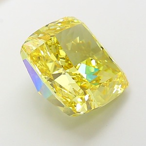 Diamant CVD de laboratoire 11,10 carats Jaune vif fantaisie Pureté VS2 Polissage EX Forme coussin Fournisseur B2B Pierre brute en stock - Product Image 4