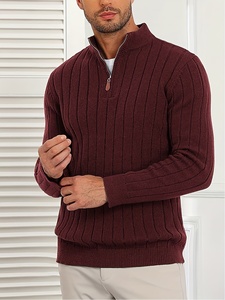 Nouveau pull en tricot pour homme de qualité supérieure, chaud pour l'hiver, tissu doux et confortable, manches longues, style décontracté, coupe ajustée, tricot classique - Product Image 3