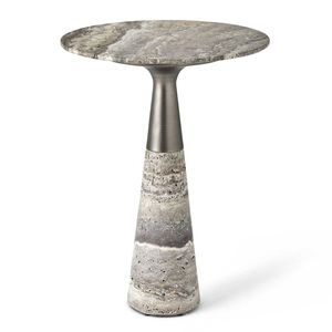 Latest Travertine <b>Side</b> <b>Table</b> Metal Pedestal Base Luxury Stone Furniture For Home Hotel Decor Export Bulk Use Sale <b>Set</b> Premium X - Product Image 1