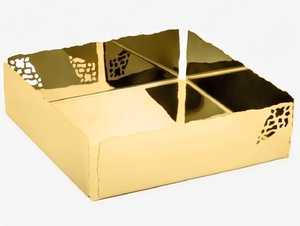 Porta Servilletas de Acero Inoxidable Pulido en Dorado, Diseño Artesanal, Perfecto para Vajilla de Restaurante y Hotel, Decoración Elegante - Product Image 2