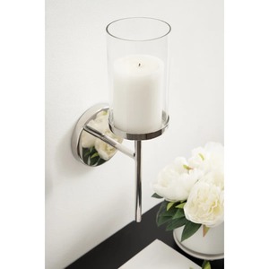 Elegant Luxury Silver Wall Mounted Metal and Glass <b>Candle</b> Holder, Decorative <b>Candle</b> <b>Sconce</b> for Home, Hotel, Wedding At Low Price - Product Image 1