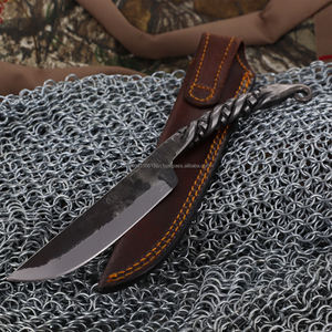 Cuchillos profesionales de chef de cocina de acero al carbono, cuchillo vikingo de forja manual con Funda de cuero, gran oferta - Product Image 2