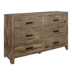 Comò in Stile Rustico a 6 Cassetti con Finitura in Pino Invecchiato, Mobile per Camera da Letto in Legno - Product Image 2
