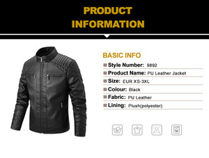Chaqueta de Cuero PU Acolchada para Hombre 2025, con Capucha Estilo Motociclista, Resistente al Viento, Impermeable y Retardante de Llama, en Talla Europea - Product Image 4