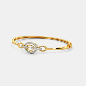 Brazalete Abierto de Oro con Diamantes en Forma de Infinito - Product Image 2